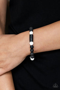 Paparazzi Just Chillax - White and Black Lava Rock - Bracelet $500$5.00